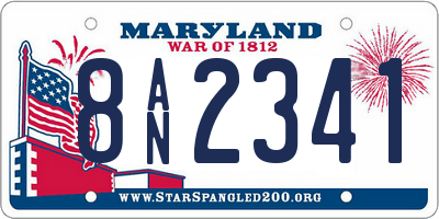 MD license plate 8AN2341