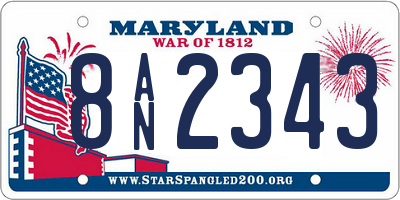 MD license plate 8AN2343