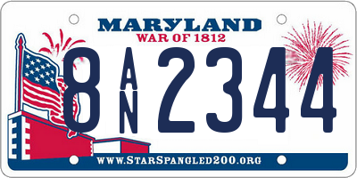 MD license plate 8AN2344