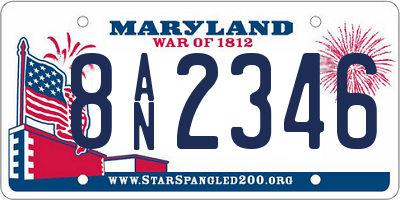 MD license plate 8AN2346