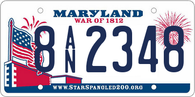 MD license plate 8AN2348