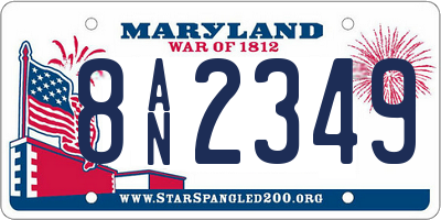 MD license plate 8AN2349