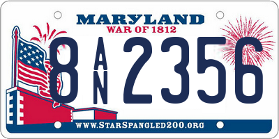MD license plate 8AN2356