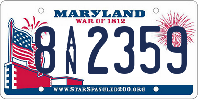 MD license plate 8AN2359