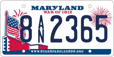 MD license plate 8AN2365