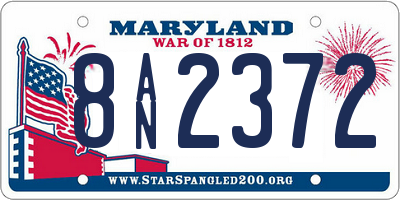 MD license plate 8AN2372