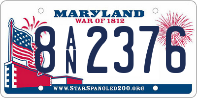 MD license plate 8AN2376