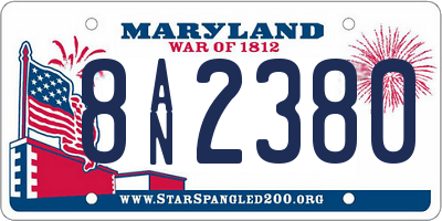 MD license plate 8AN2380
