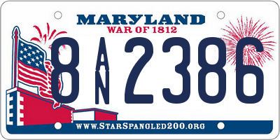 MD license plate 8AN2386