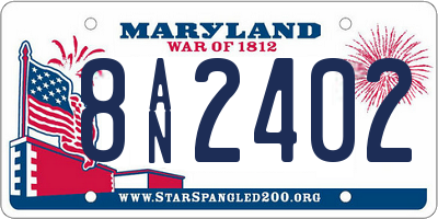 MD license plate 8AN2402