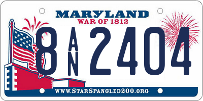 MD license plate 8AN2404
