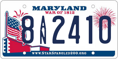 MD license plate 8AN2410