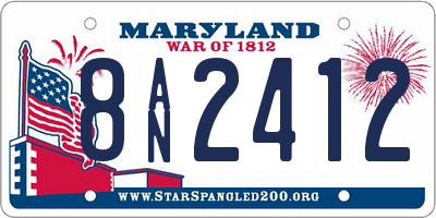 MD license plate 8AN2412