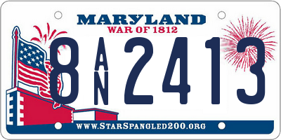 MD license plate 8AN2413