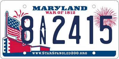 MD license plate 8AN2415