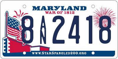 MD license plate 8AN2418