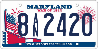 MD license plate 8AN2420
