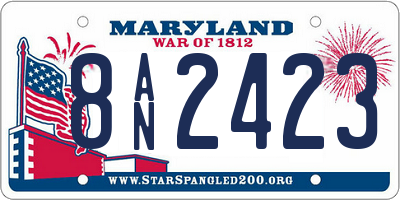 MD license plate 8AN2423