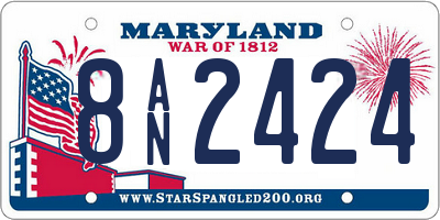 MD license plate 8AN2424