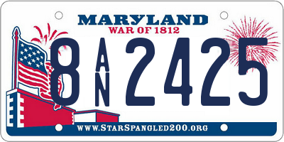 MD license plate 8AN2425