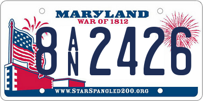 MD license plate 8AN2426