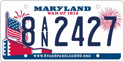 MD license plate 8AN2427