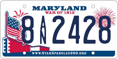 MD license plate 8AN2428