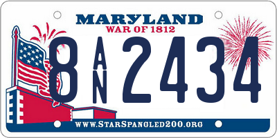 MD license plate 8AN2434