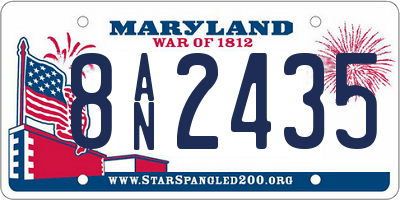 MD license plate 8AN2435