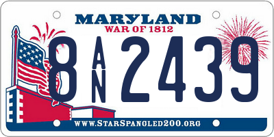 MD license plate 8AN2439