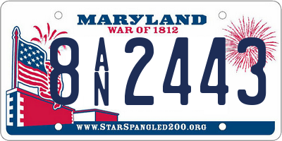 MD license plate 8AN2443