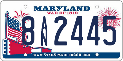MD license plate 8AN2445