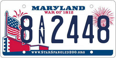 MD license plate 8AN2448