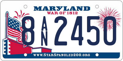 MD license plate 8AN2450