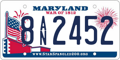 MD license plate 8AN2452