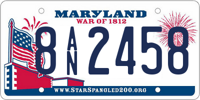 MD license plate 8AN2458