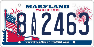 MD license plate 8AN2463