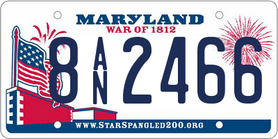 MD license plate 8AN2466