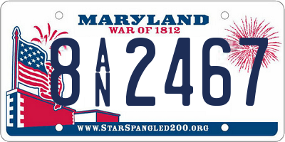 MD license plate 8AN2467