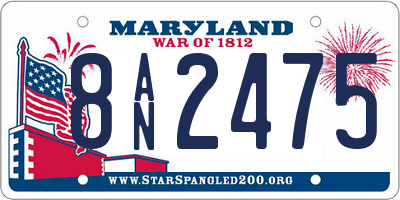 MD license plate 8AN2475