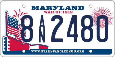 MD license plate 8AN2480