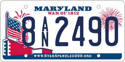 MD license plate 8AN2490