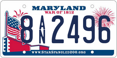 MD license plate 8AN2496