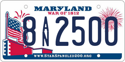 MD license plate 8AN2500