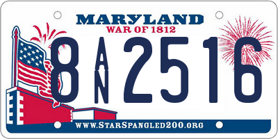 MD license plate 8AN2516