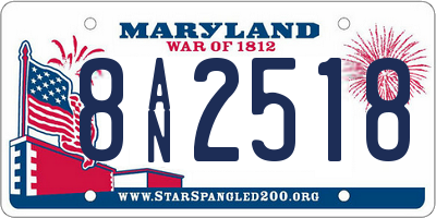 MD license plate 8AN2518