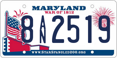 MD license plate 8AN2519