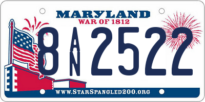 MD license plate 8AN2522