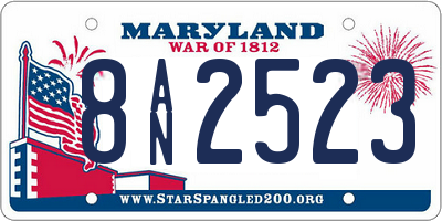 MD license plate 8AN2523