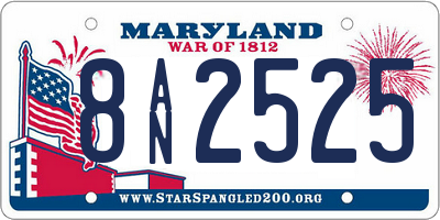 MD license plate 8AN2525